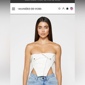 maniere de voir leather corset top size 4 brand new